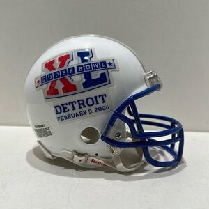 RIDDELL SUPER BOWL XL WHITE MINI HELMET Pittsburgh Steelers vs. Seattle Seahawks